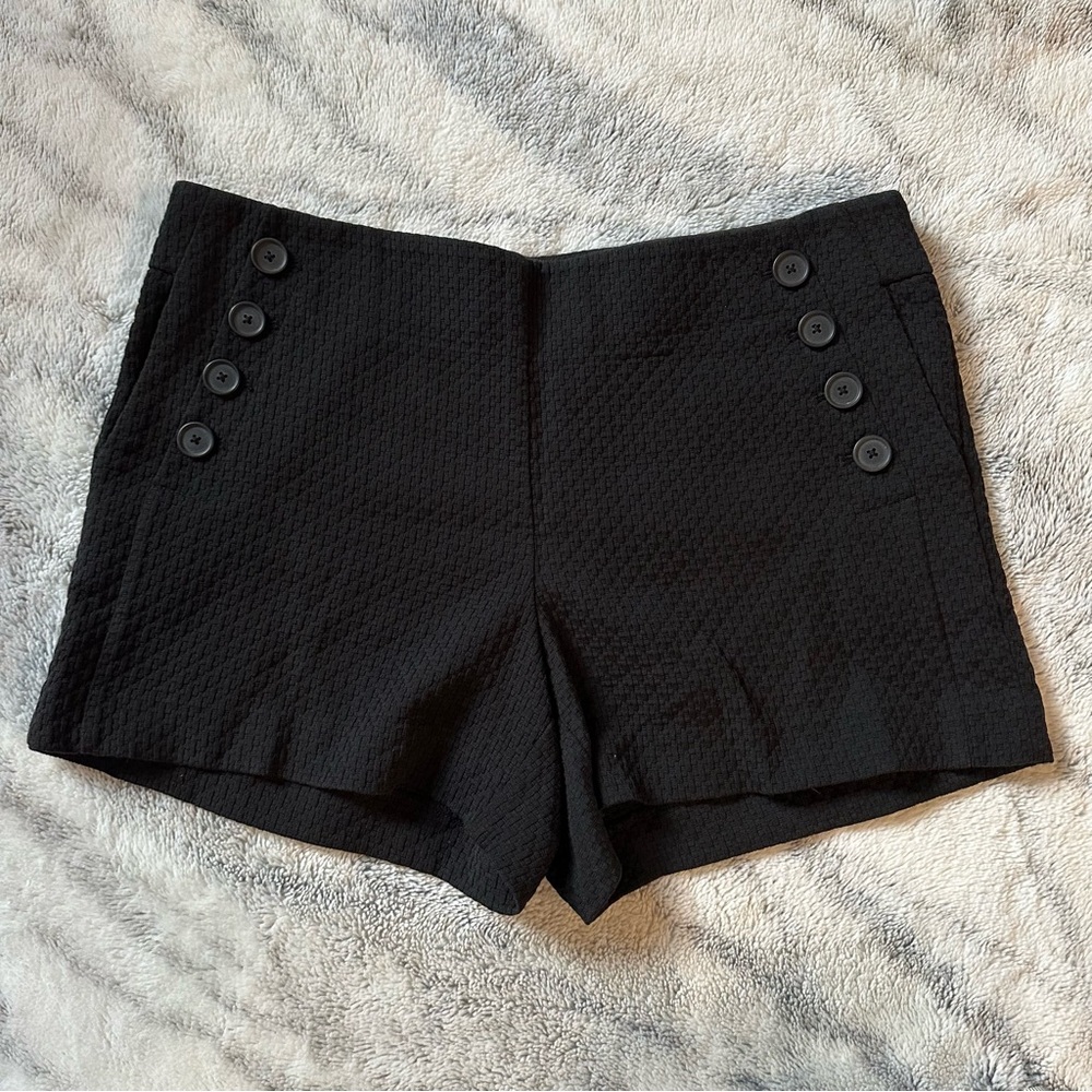 LOFT Black Textured Sailor Shorts